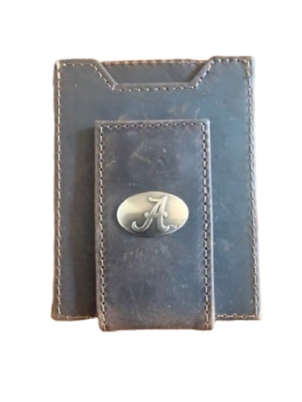 University of Alabama collegiate Zep-Pro brown leather wallet magnetic button